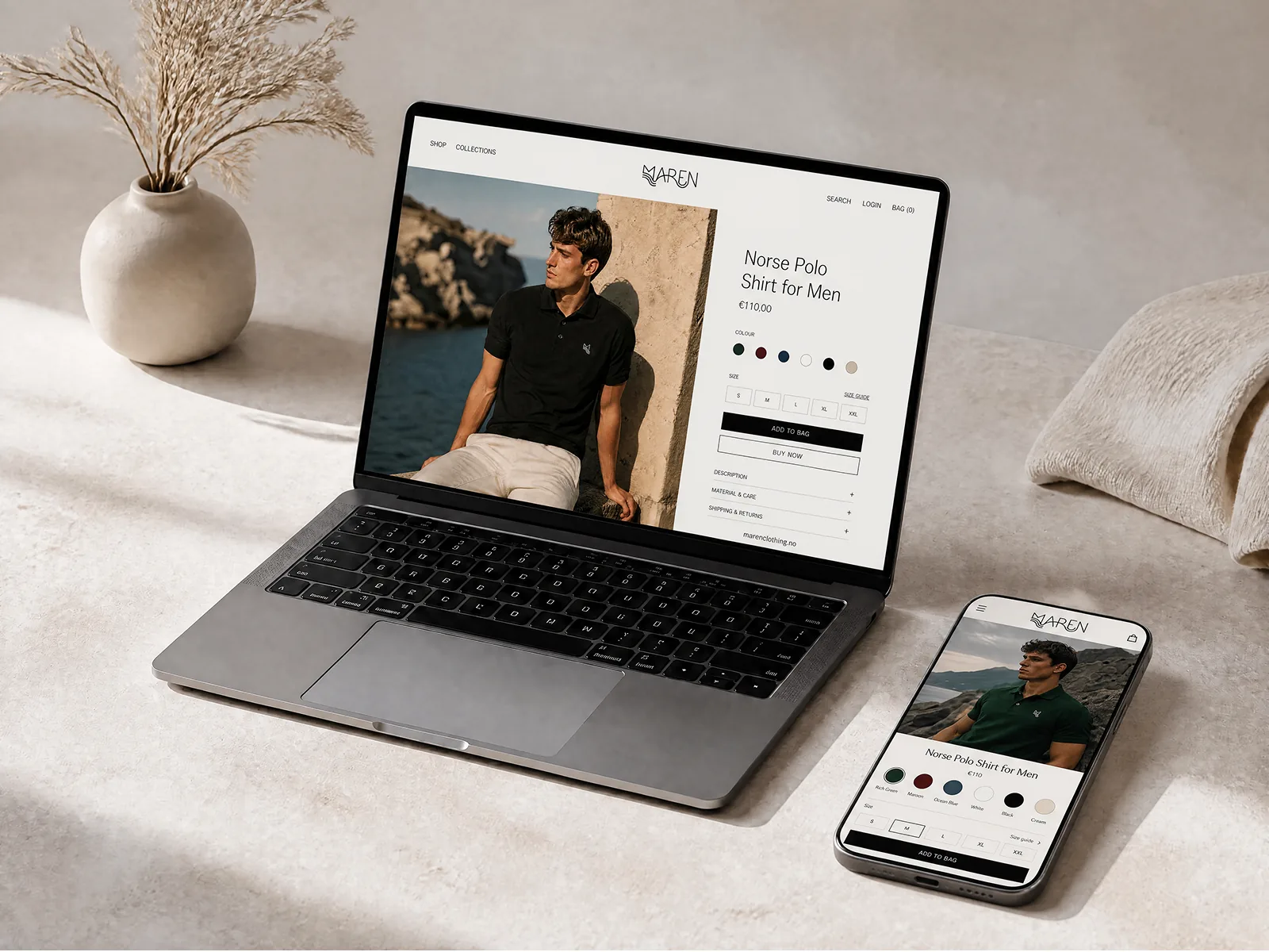 Maren — ecommerce website mockup